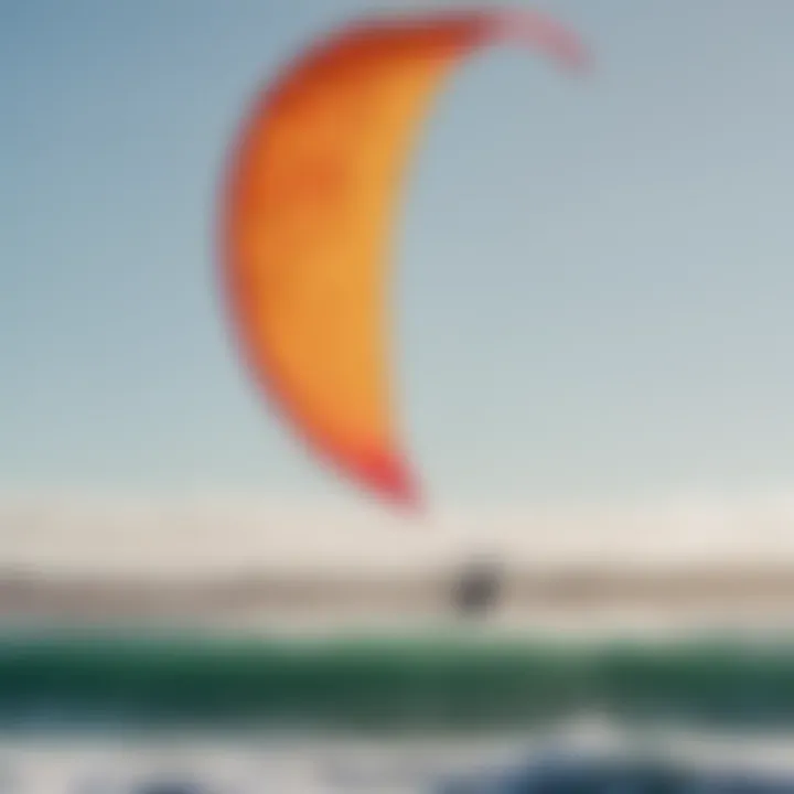 A vibrant kite soaring above the San Francisco coastline.