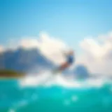 Stunning kitesurfing action over turquoise waters