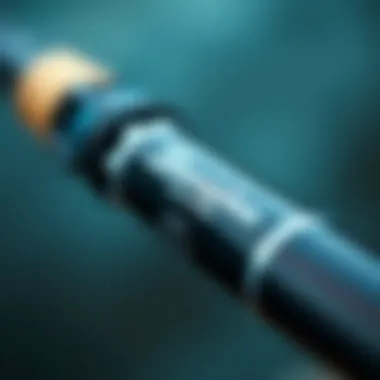 Detail of Lamiglas Surf Rod Craftsmanship Close-up of a Lamiglas surf rod showcasing its craftsmanship