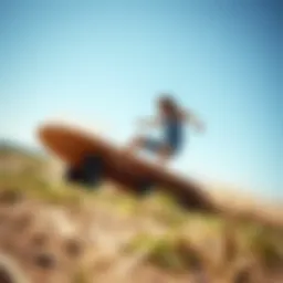 Dynamic landboarding action in an expansive field