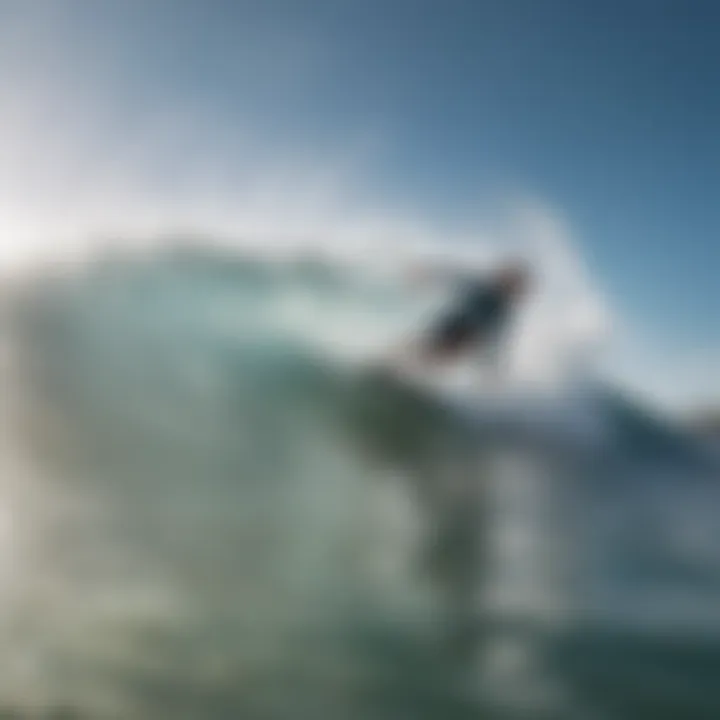 Close-up of Liquid Shredder surfboard's performance features