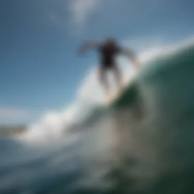 Longboard in action on a wave