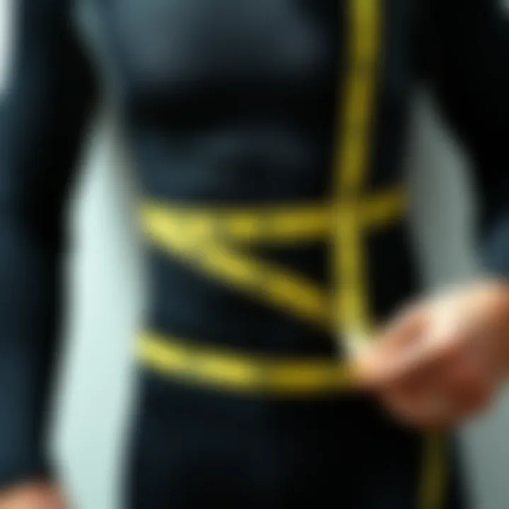 How to Measure for Wetsuit Fit Measuring tape around a torso for wetsuit fitting