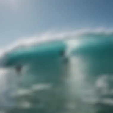 Surfers enjoying perfect waves in the artificial wave pool environment