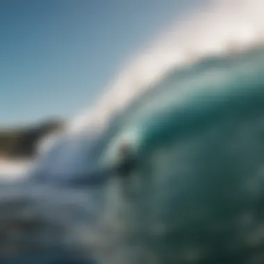 Surfer riding a magnificent wave