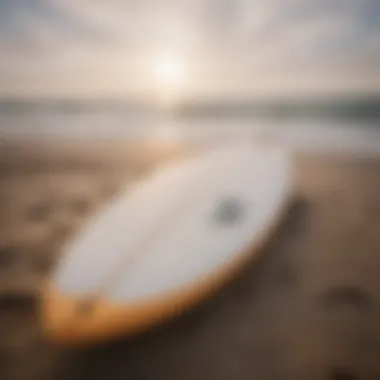 Freshly waxed surfboard ready for the ocean