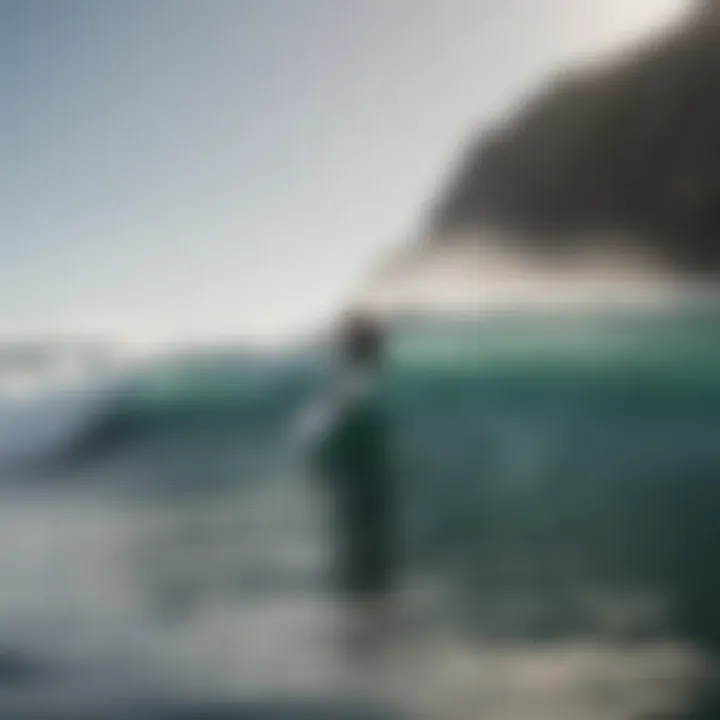 A beginner practicing balance on a surfboard