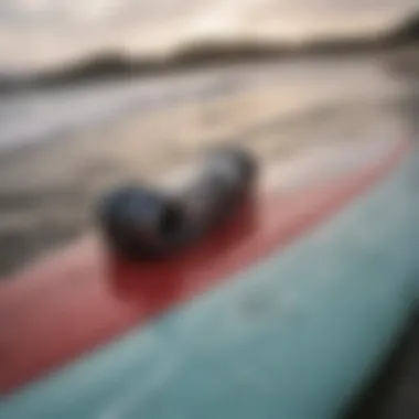 Close-up of optimized surfboard gear