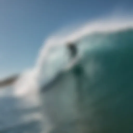 A surfer skillfully maneuvering through waves