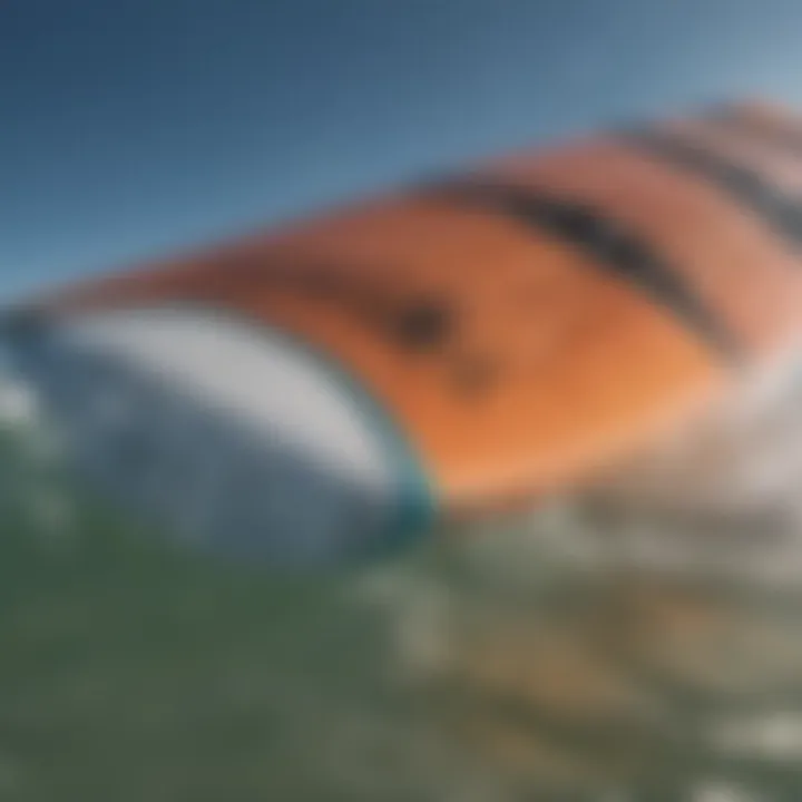 Close-up of the North Atmos kiteboard showcasing its design and materials