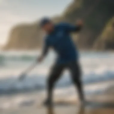 Angler demonstrating effective casting technique with the Ocean Master Twelve rod.