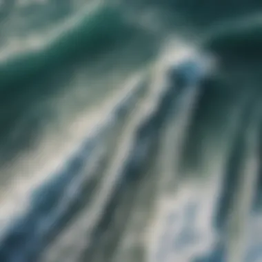 Aerial view of waves forming intricate patterns