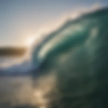 Close-up of a wave curling beautifully