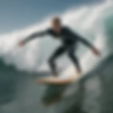 Surfer wearing O'Neill wetsuit riding a wave