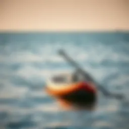 Intermediate paddle board in use on calm waters