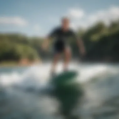 A rider enjoying a wakesurfing experience on the water