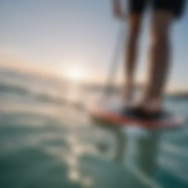 Close-up of paddleboard sail equipment