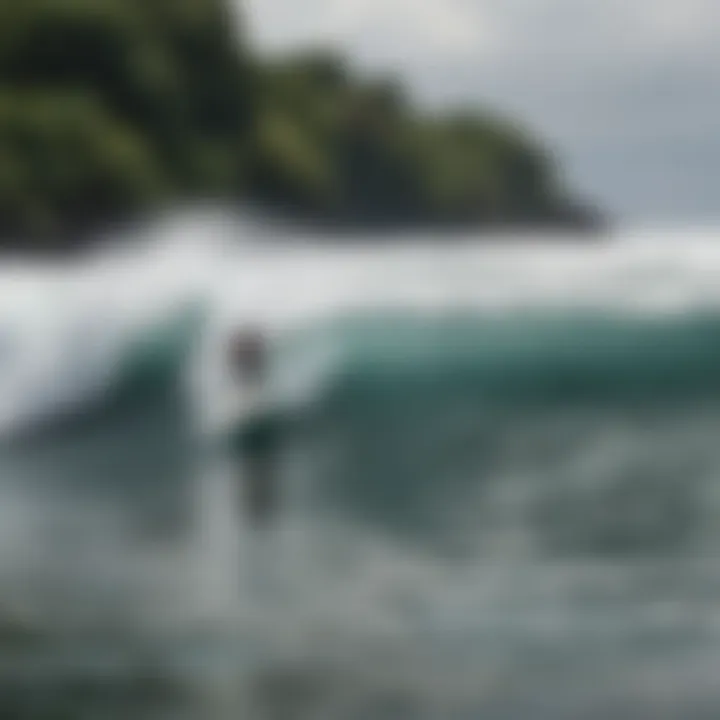 Surfer riding the perfect wave in Pavones