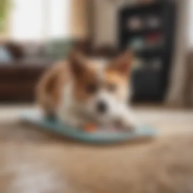 A playful pet engaging with interactive toys to keep them occupied.