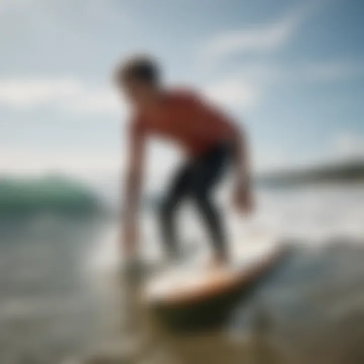 Surfers cleaning the beach and raising awareness about ocean pollution