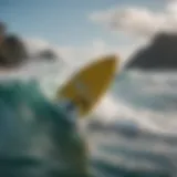 An innovative powered surfboard gliding over the waves