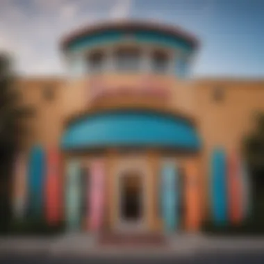 The Iconic Facade of Ron Jon Surf Shop Vibrant exterior of Ron Jon Surf Shop showcasing surfboards and beachwear