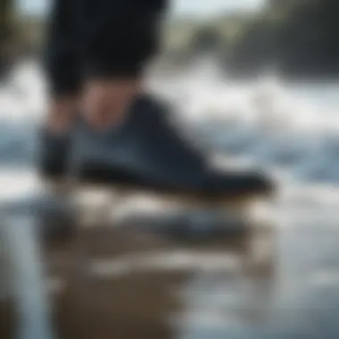 Excellent Traction Features Footwear showcasing excellent traction on wet surfaces