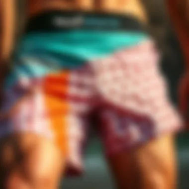 Innovative Materials in Boardshorts Close-up of the innovative materials used in modern boardshorts.