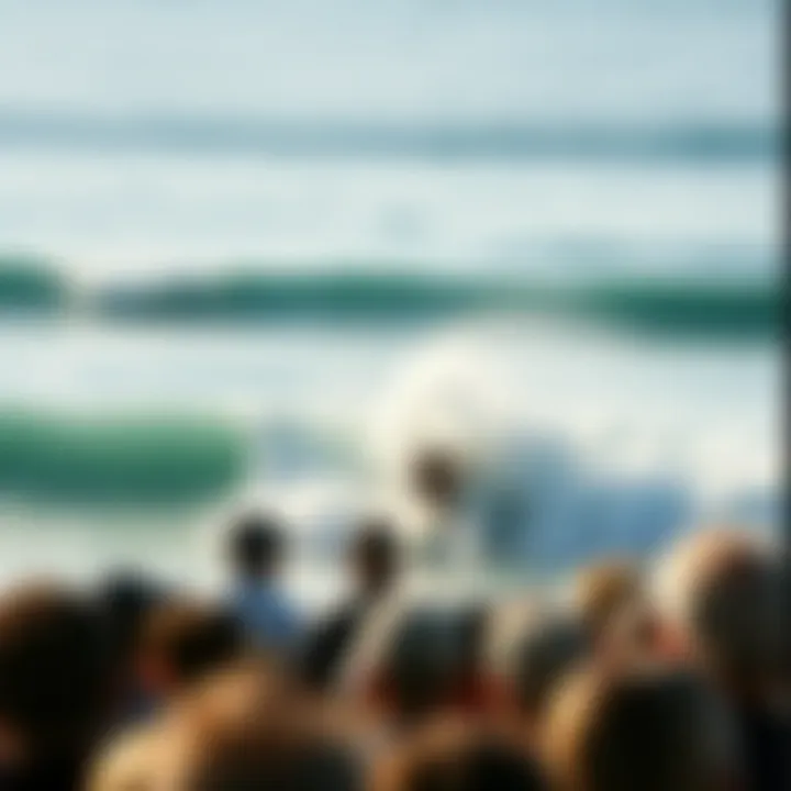 Thrilling Moments at a Surf Contest A scenic view of a surf competition