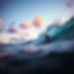 A surfer catching a wave at sunset