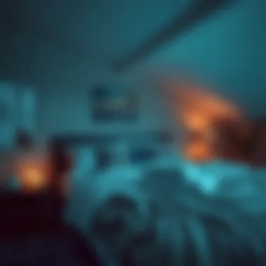 A Tranquil Sleep Environment Cozy bedroom atmosphere enhanced by surf sounds