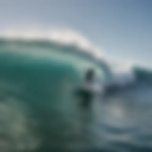 Intermediate surfer riding a wave