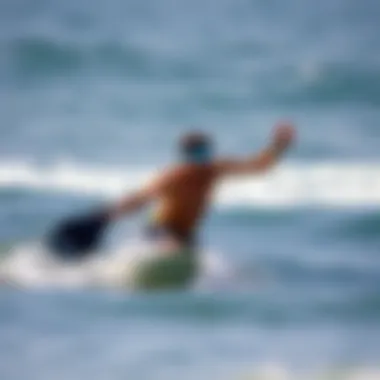 Surfer demonstrating agility with custom fins in the water