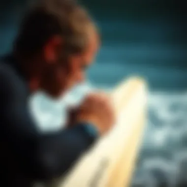 A Surfer Utilizing the Surfline Watch Surfer checking the Surfline Watch before hitting the waves