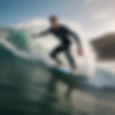 Surfer enjoying the thrill of electric propulsion