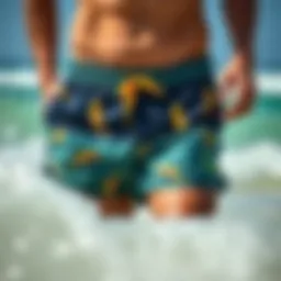 Vintage surfer swim trunks showcasing early designs