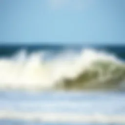Waves crashing on Galveston beach