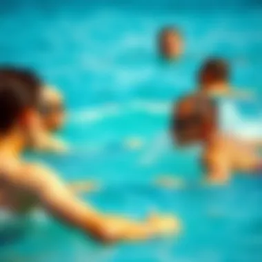 Group Swimming Exercises for Surfboarders Group of surfboarders engaging in swimming exercises