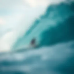 A surfer gracefully carving through a wave