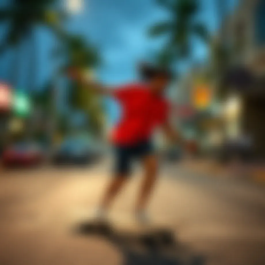 Longboard dancer showcasing fluid movement on a vibrant street