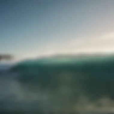 The Ocean's Embrace: Surfer's Connection to Nature A serene ocean view highlighting the connection between surfers and nature.