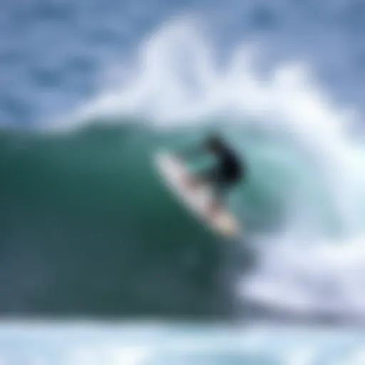 Surfer executing an ollie maneuver on a wave