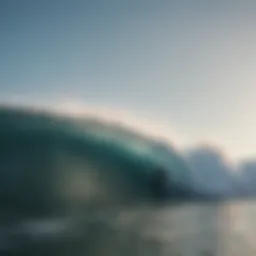 Serene ocean waves crashing against the shore