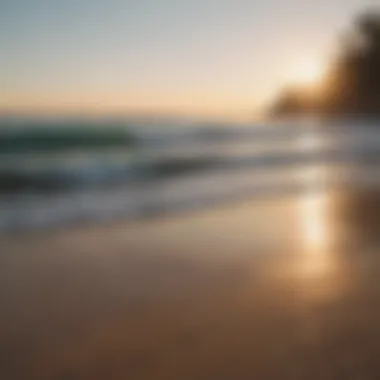 A tranquil beach at sunset with gentle waves