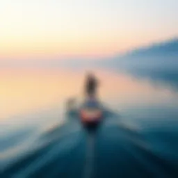 A serene morning paddle session on glassy waters