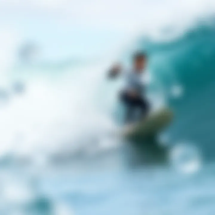 Mastering Waves and Winds Surfer navigating challenging wind conditions