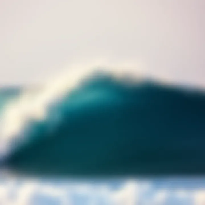 Wind Flow and Wave Dynamics Illustration of wind flow affecting wave formation