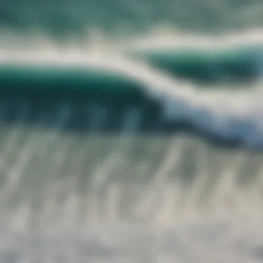 An aerial view of popular surf spots affected by wind waves