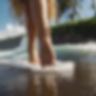 Close-up of hula dancer's footwork showcasing intricate movements