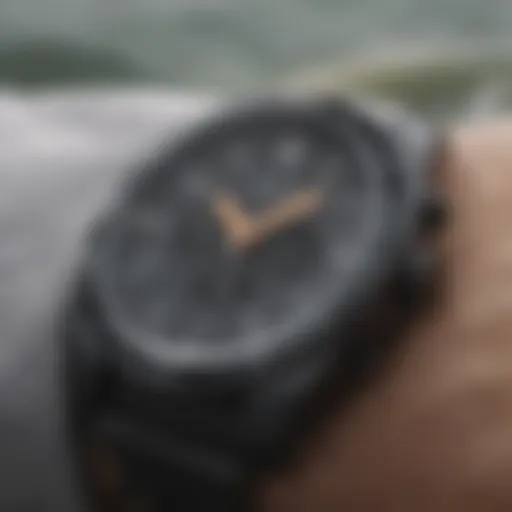 Close-up of the Nixon Tide Watch showcasing its innovative design